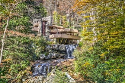 A noisy waterfall irritated residents of the “Fallingwater House,” designed by Frank Lloyd Wright in 1935.