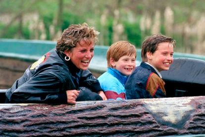 Diana wanted her children to lead normal lives as much as possible. She was seen in public with them going on walks, enjoying their holidays and doing various outdoor activities. She also used to eat fast food with them on weekends. Pictured above, with her sons Henry and William during a visit to Thorpe Park amusement park in London, in 1990