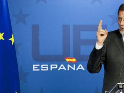 Spanish Prime Minister Mariano Rajoy at a news conference in Brussels on Friday after an EU summit. 