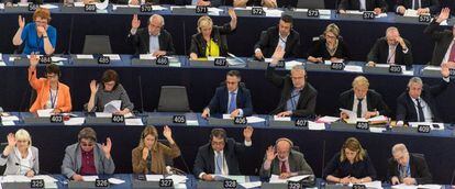MEPs voting in Strasbourg.