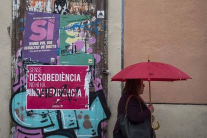 A poster in Barcelona asking for a Yes vote on October 1.