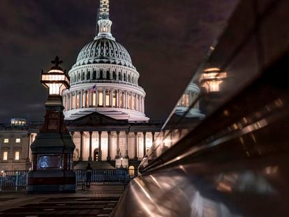 The Capitol is seen late Tuesday night, Sept. 26, 2023
