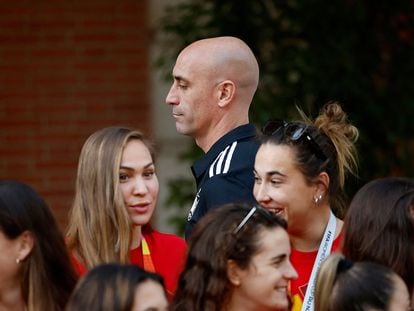 President of the Royal Spanish Football Federation Luis Rubiales during a ceremony in Madrid, Spain, on Aug. 22, 2023.