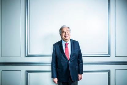 U.N. Secretary General, António Guterres, in a Madrid hotel where the interview was held.