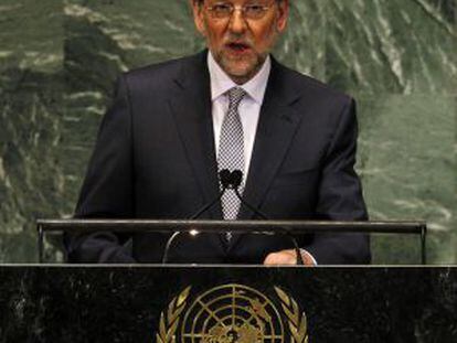Mariano Rajoy during his address to the UN General Assembly.
