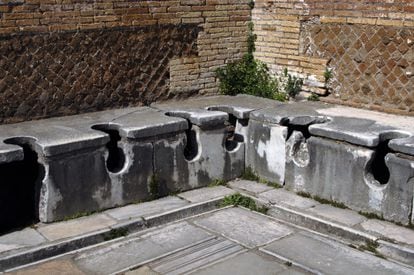 Latrines in Ostia Antica.