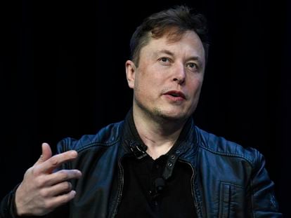 Tesla and SpaceX CEO Elon Musk speaks at the SATELLITE Conference and Exhibition, in March 2020.