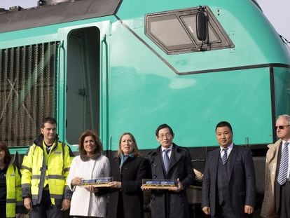The first China-Spain freight train reached Madrid on Tuesday after a 13,000km journey.