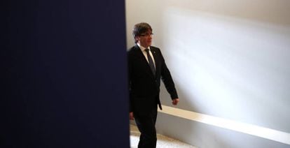 Carles Puigdemont, the head of the Catalan regional government, in Madrid on Monday.