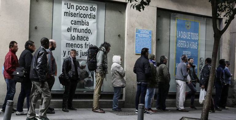 The soup kitchen at the San Antón Church in Madrid.
