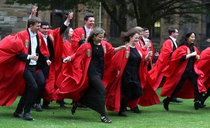 Graduation ceremony at Glasgow University in Scotland.
