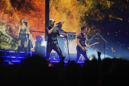Enrique Iglesias during his performance in Santander which was part of his 'Love Sex' tour.