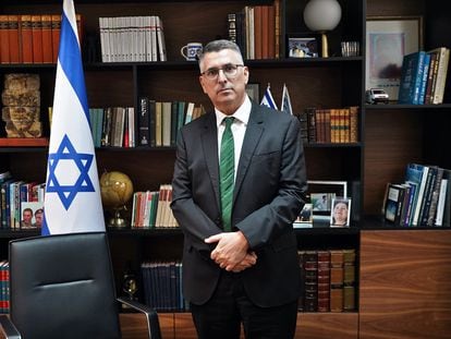 Minister Gideon Saar, at his party headquarters, on the outskirts of the Israeli city of Modiin, this past Monday.