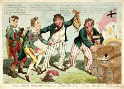 A British satirical poster about the capture of the Fama and the sharing out of its hoard.