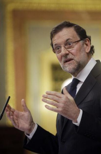 Spain&#039;s Prime Minister Mariano Rajoy speaks in Congress on Wednesday.