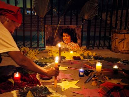 A tribute to slain environmentalist Berta Cáceres in Tegucigalpa, Honduras in September 2018.