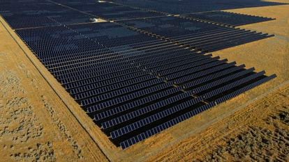 A solar farm sits in Mona, Utah, Aug. 9, 2022.