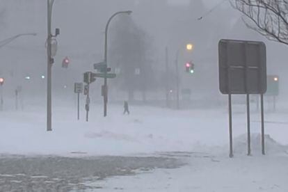 High winds and snow covering the streets and vehicles in Buffalo, NY on Sunday, December 25, 2022.  