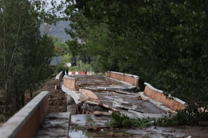 The flooding inflicted heavy damage in  Aldea del Fresno, Madrid.