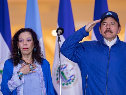 Nicaragua President Daniel Ortega and his wife, Vice President Rosario Murillo, in Managua, on September 15, 2020.