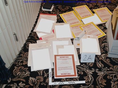 Some of the documents seized from Donald Trump's Mar-a-Lago estate.