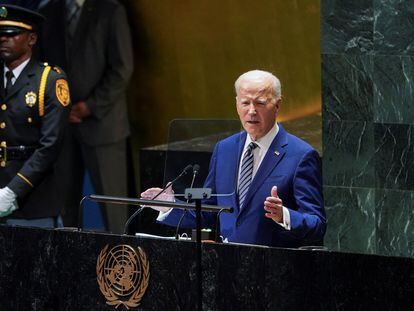 El presidente de Estados Unidos, Joe Biden, se dirige a la Asamblea General de la ONU, el 19 de septiembre en Nueva York.