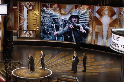 The team for 'All Quiet on the Western Front' receives one of their four awards during the 2023 Academy Awards