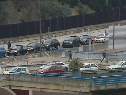 Video: Traffic jams in Madrid on Monday morning.
