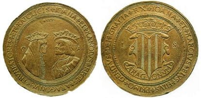 A 100-ducat golf coin, made in 1528, which was gifted to King Charles I. 

