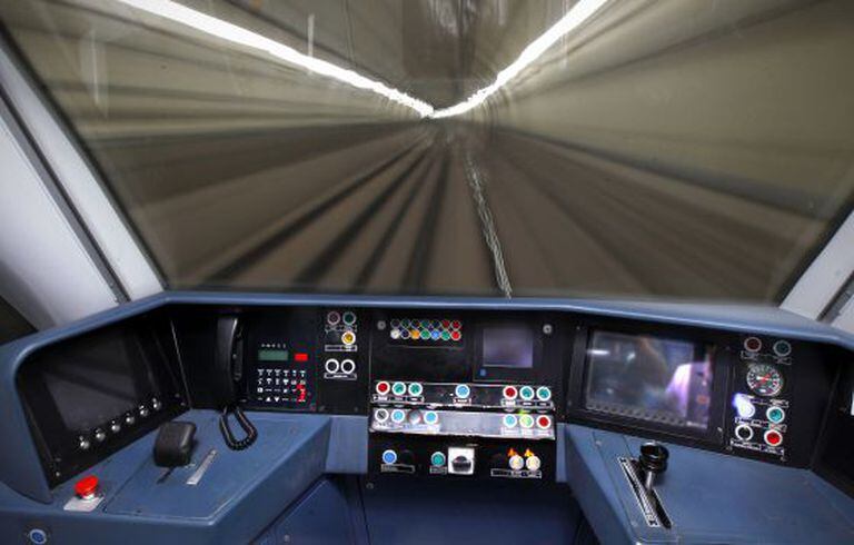 The view from one of Metro de Madrid's trains.