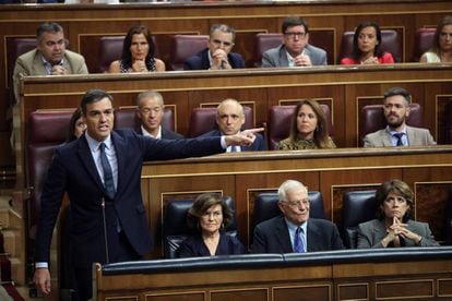 Acting PM Pedro Sánchez in Congress.
