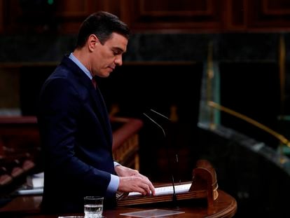 Spanish Prime Minister Pedro Sánchez in Congress on Wednesday.