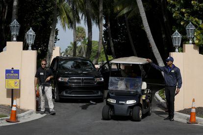 The entrance to Donald Trump's Mar-a-Lago on Monday.