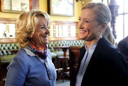 The Popular Party&rsquo;s candidates for mayor, Esperanza Aguirre (l), and regional premier, Cristina Cifuentes (r).
