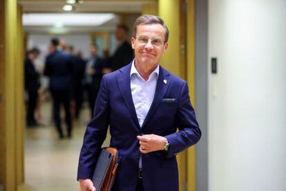 Swedish Prime Minister Ulf Kristersson attends the European Union leaders summit in Brussels, Belgium June 30, 2023.