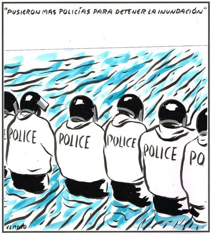 “They sent in more police officers to stop the flooding.”