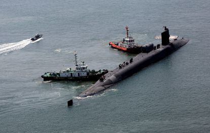 U.S. nuclear-powered submarine arrives at South Korea's Busan port.