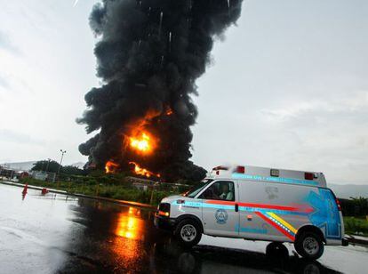 A fire at the Pdvsa refinery of Puerto La Cruz earlier this month.