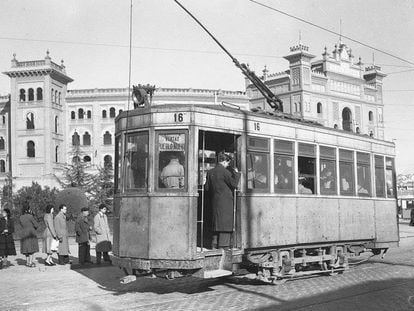 An old tram in Madrid.