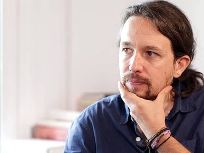 Pablo Iglesias during the interview in Madrid.