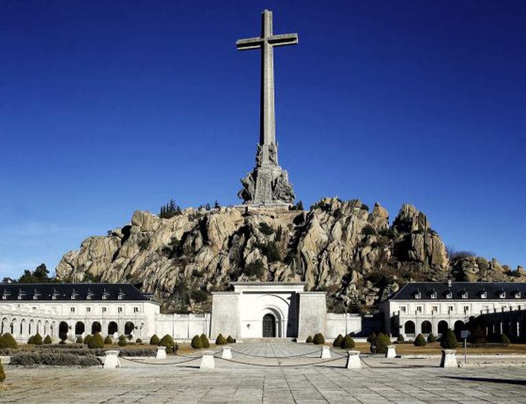 A giant cross towers over the Valley of the Fallen, north of Madrid.