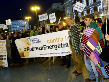 A Madrid protest against fuel poverty.