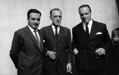 Rafael Méndez, center, and Manuel Fraga (right) in 1963.