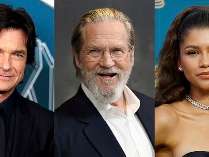 This combination of photos shows Jason Bateman, from left, Jeff Bridges and Zendaya, who are among the presenters for this year's Screen Actors Guild Awards.