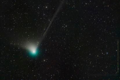 This photo provided by Dan Bartlett shows comet C/2022 E3 (ZTF) on Dec. 19, 2022. It is expected to come within 26 million miles (42 million kilometers) of Earth on Feb. 1, 2023.