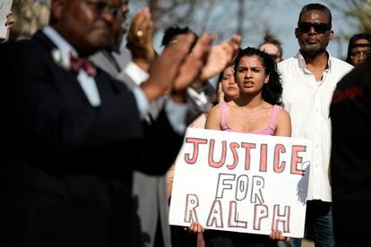 People attend a rally to support Ralph Yarl, Tuesday