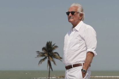 Carlos Fuentes at the Hay Festival in Cartagena de Indias, Colombia. 